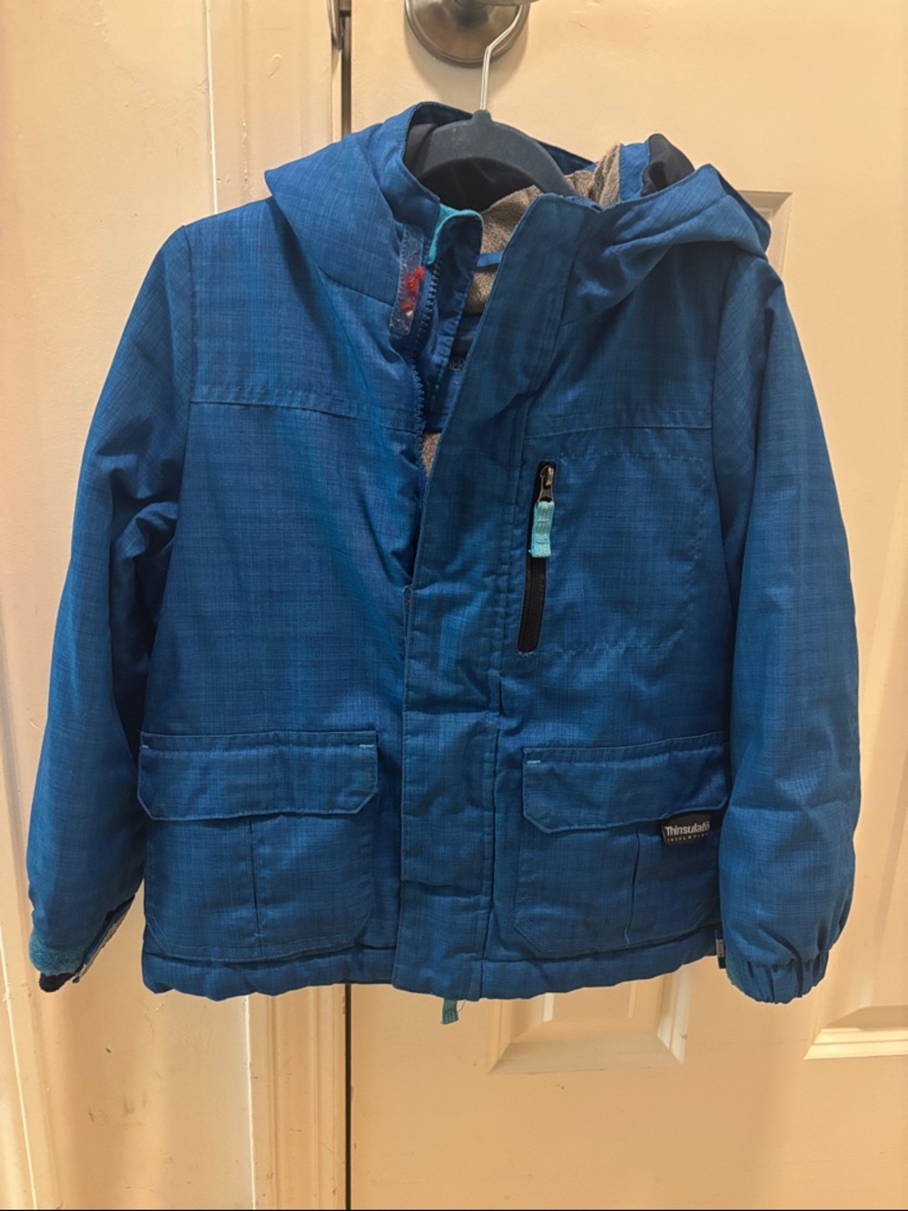 Kids 5t Cherokee Blue Hooded Kids PufferJacket thinsulate insulation winter coat